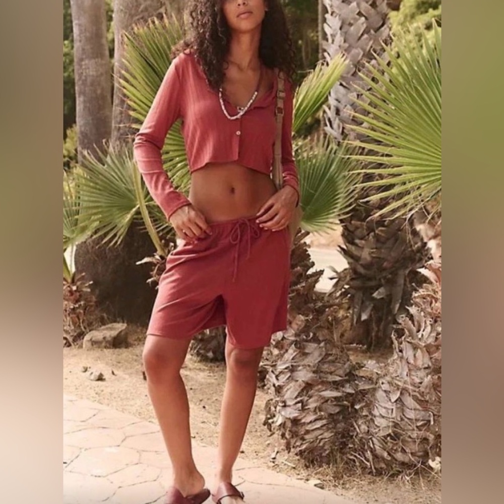 Free People Rust Short Set - Picture 1 of 8